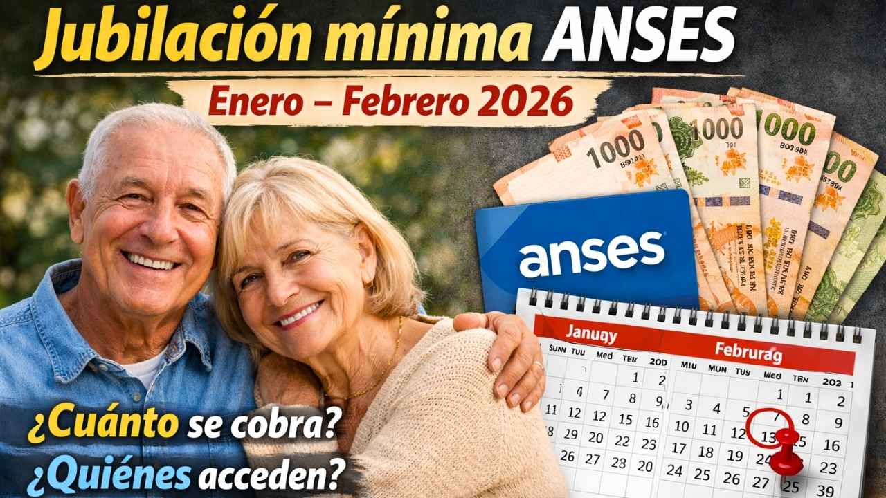Jubilación mínima ANSES enero–febrero 2026: cuánto se cobra, quiénes acceden y cómo consultar tu fecha de pago en el calendario oficial
