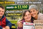 Apoyo Bienestar a personas con discapacidad: monto de $3,100, quiénes califican y fechas de pago marzo 2026