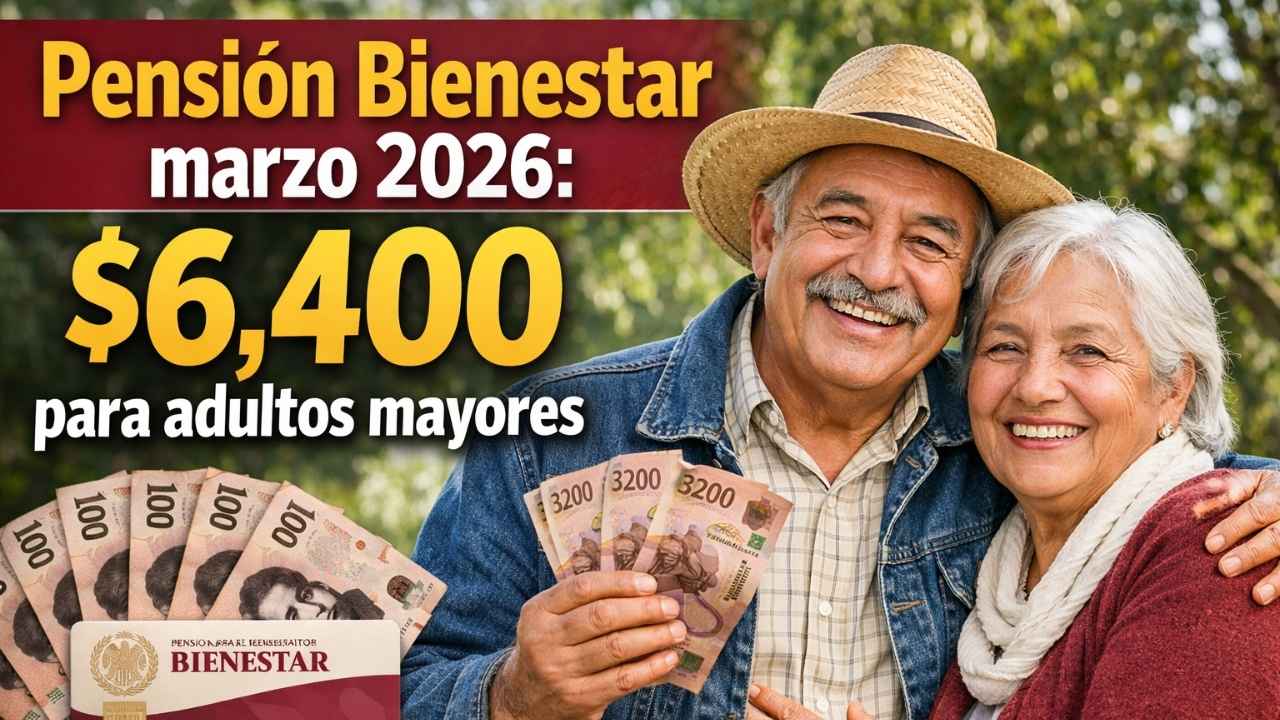 Pensión Bienestar marzo 2026: $6,400 para adultos mayores, cómo registrarse y fechas de depósito del 2 al 26 de marzo