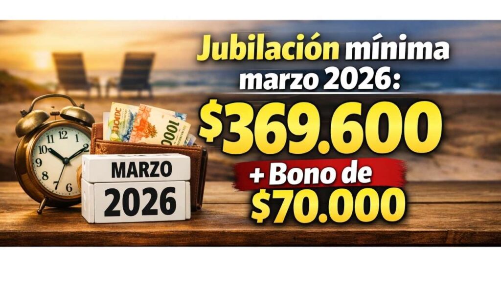 Jubilación mínima marzo 2026: $369.600 más bono de $70.000, quién lo recibe y cómo pedir turno en ANSESJubilación mínima marzo 2026: $369.600 más bono de $70.000, quién lo recibe y cómo pedir turno en ANSES