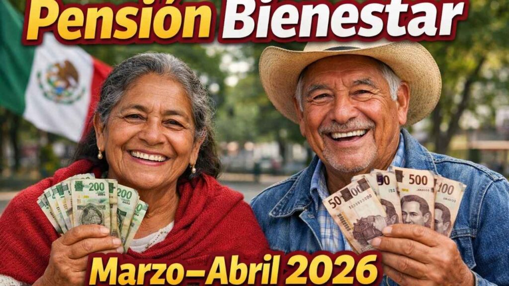 Pensión Bienestar marzo–abril 2026: $6,400 para adultos mayores de 65 años, requisitos y calendario de depósitos