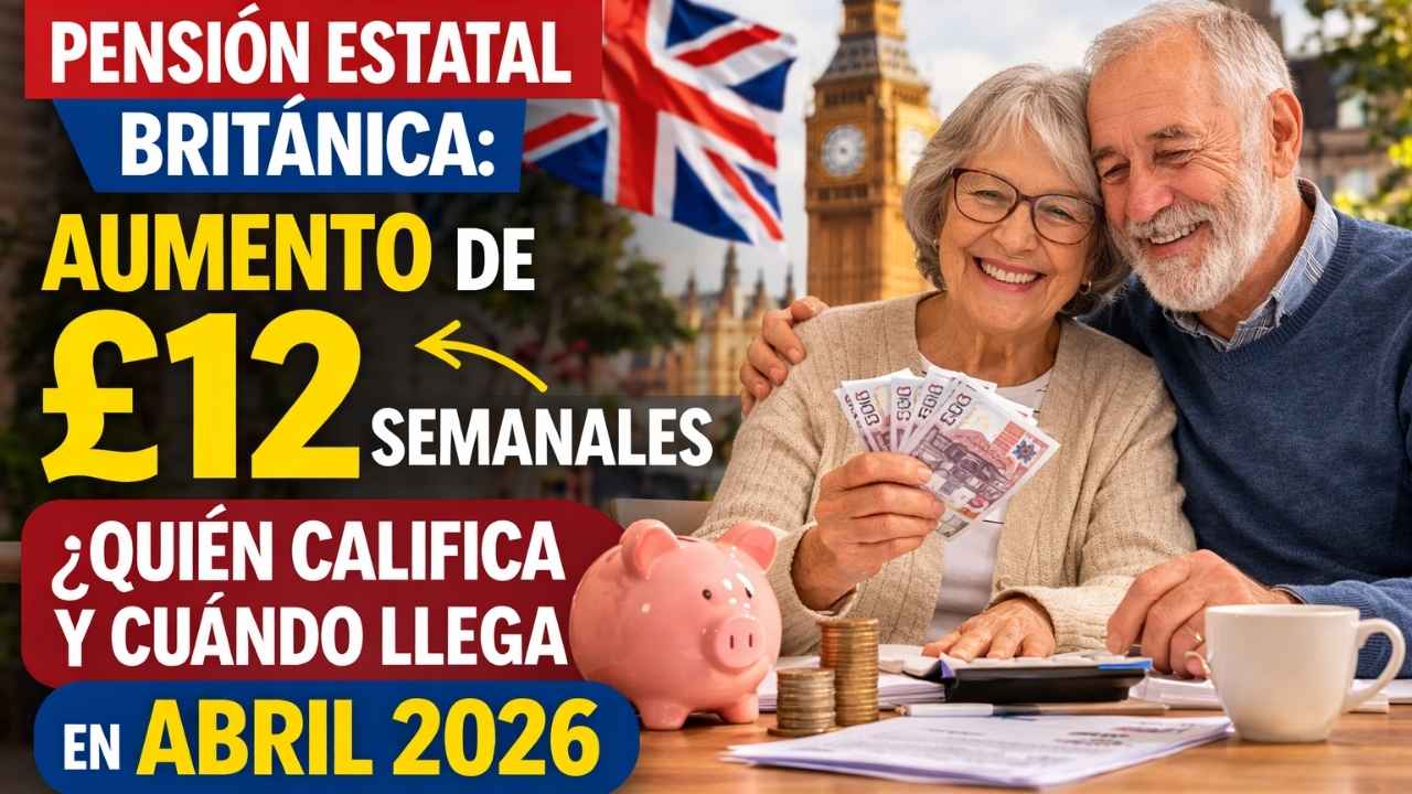 Pensión estatal británica: aumento de £12 semanales — quién califica y cuándo llega en abril 2026
