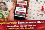Depósitos Pensión Bienestar marzo 2026: cómo verificar tu pago en la app y calendario por inicial del apellido