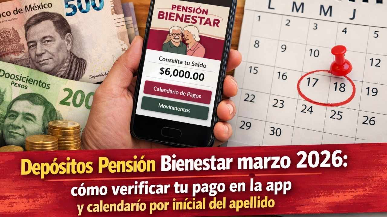 Depósitos Pensión Bienestar marzo 2026: cómo verificar tu pago en la app y calendario por inicial del apellido