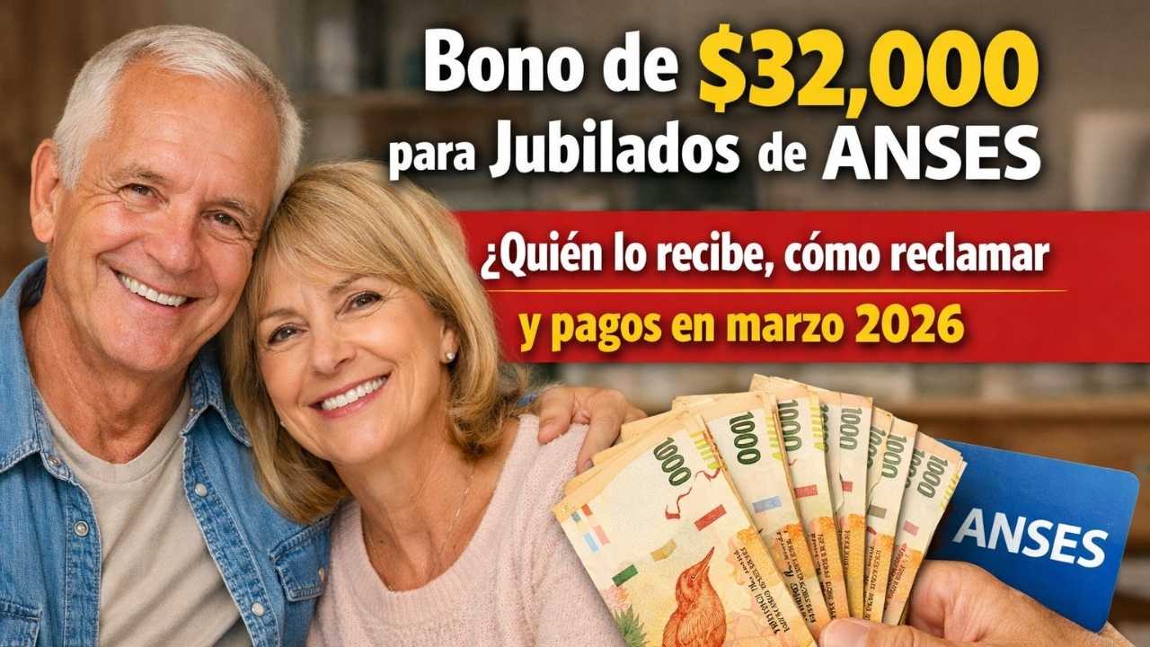 bono de $32,000 para jubilados de ANSES — quién lo recibe, cómo reclamar y pagos en marzo 2026