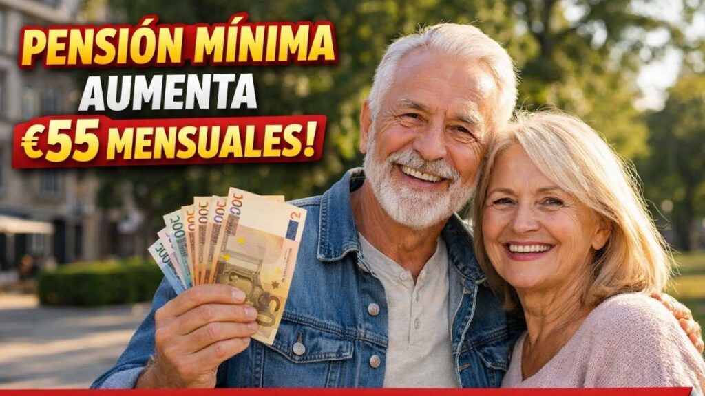 pensión mínima aumenta €55 mensuales — quién es elegible y pagos desde marzo 2026