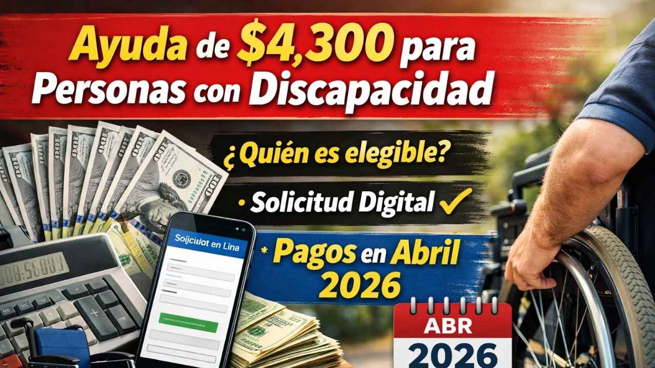 Ayuda de $4,300 para personas con discapacidad — quién es elegible, solicitud digital y pagos en abril 2026