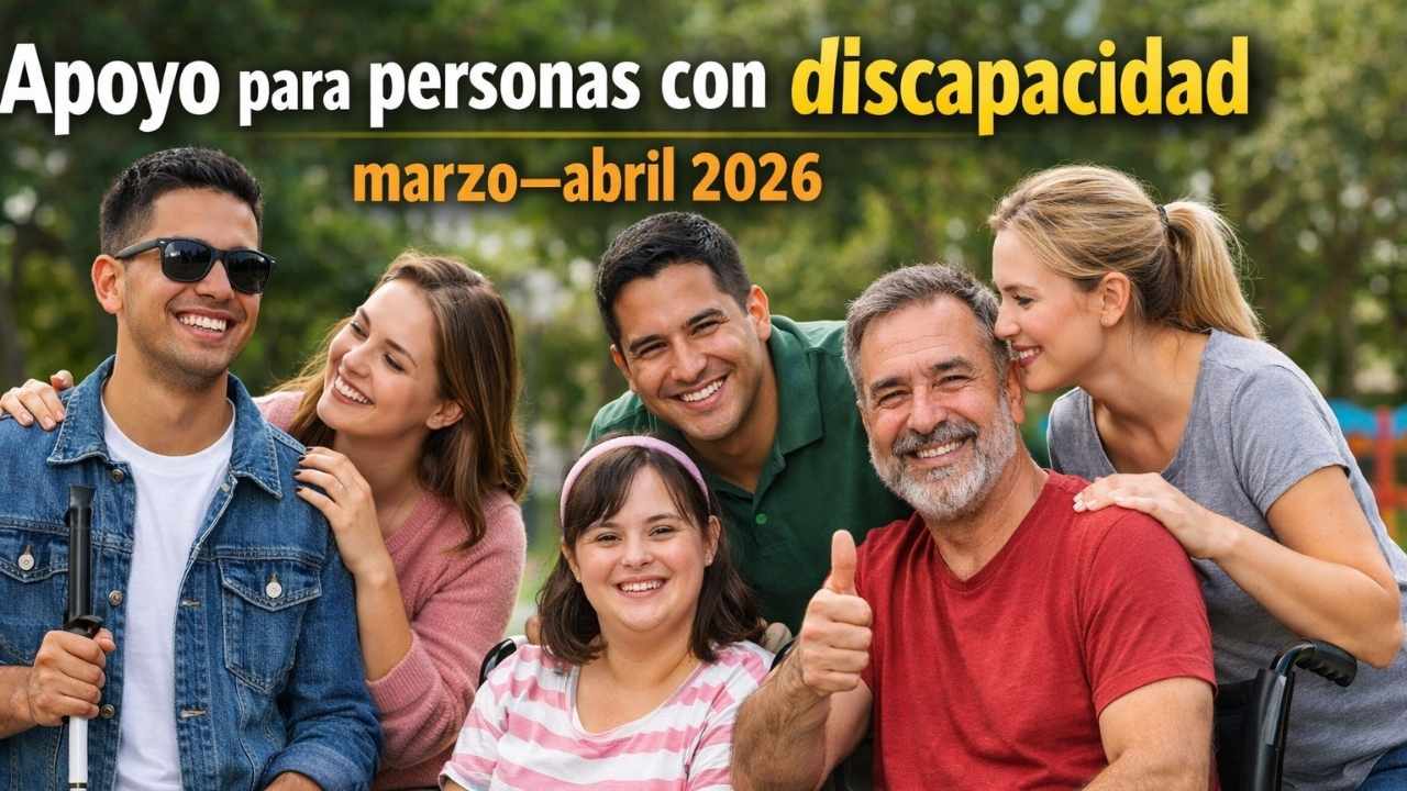 Apoyo para personas con discapacidad marzo–abril 2026: monto bimestral, requisitos y calendario de depósitos