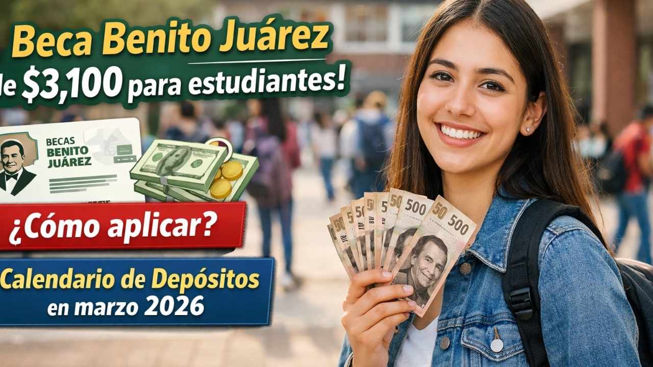 Beca Benito Juárez de $3,100 para estudiantes — cómo aplicar y calendario de depósitos en marzo 2026