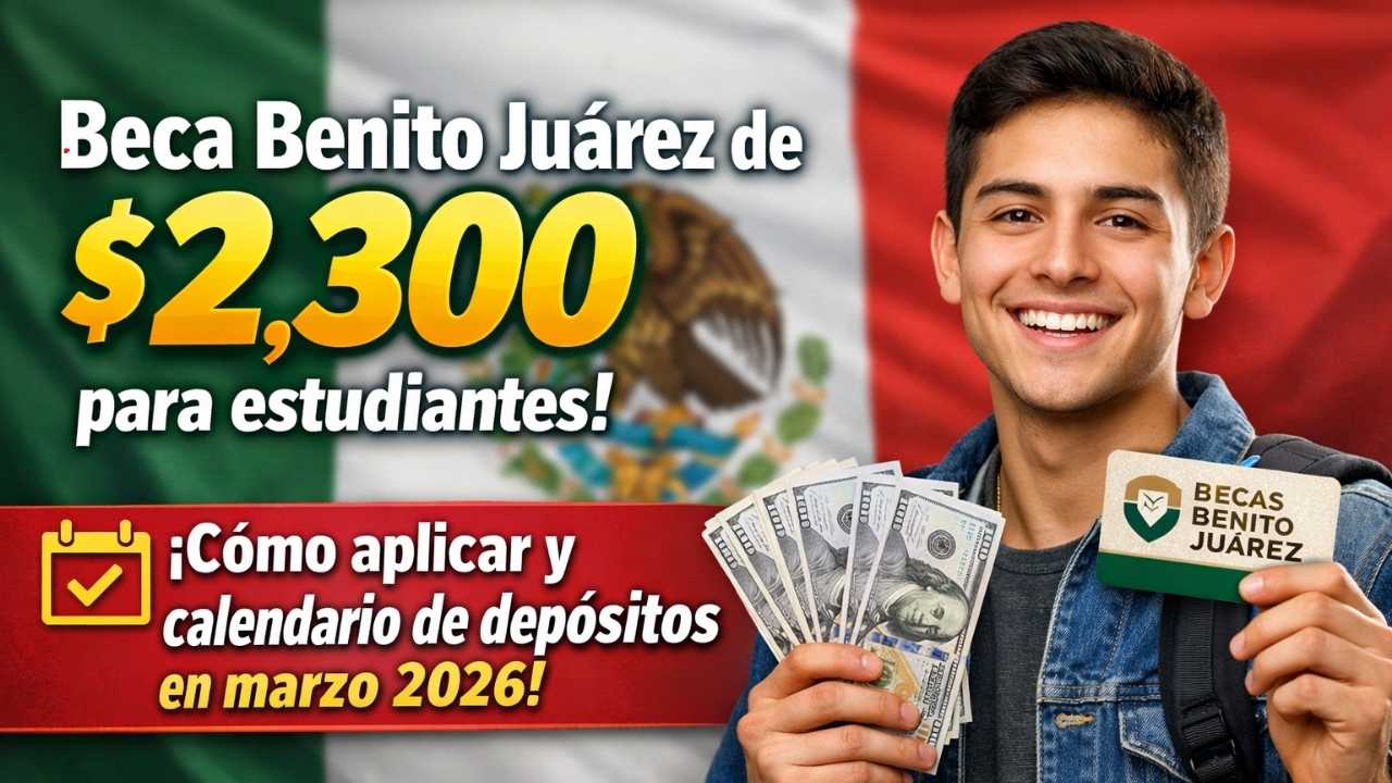 Beca Benito Juárez de $2,300 para estudiantes — cómo aplicar y calendario de depósitos en marzo 2026