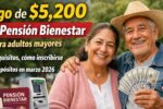pago de $5,200 de la Pensión Bienestar para adultos mayores — requisitos, cómo inscribirse y depósitos en marzo 2026
