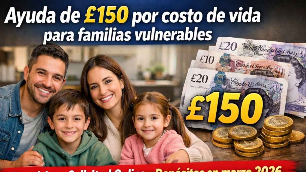 Ayuda de £150 por costo de vida para familias vulnerables — requisitos, solicitud online y depósitos en marzo 2026