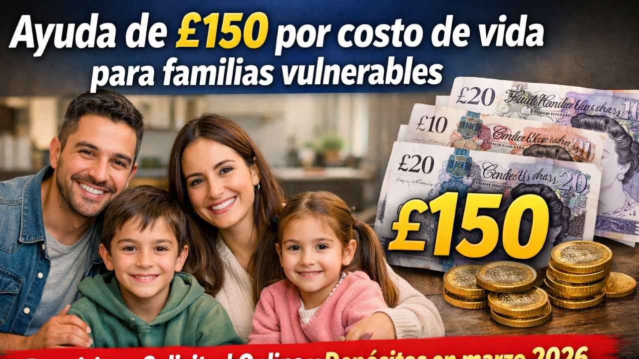 Ayuda de £150 por costo de vida para familias vulnerables — requisitos, solicitud online y depósitos en marzo 2026
