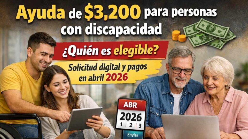 Ayuda de $3,200 para personas con discapacidad — quién es elegible, solicitud digital y pagos en abril 2026
