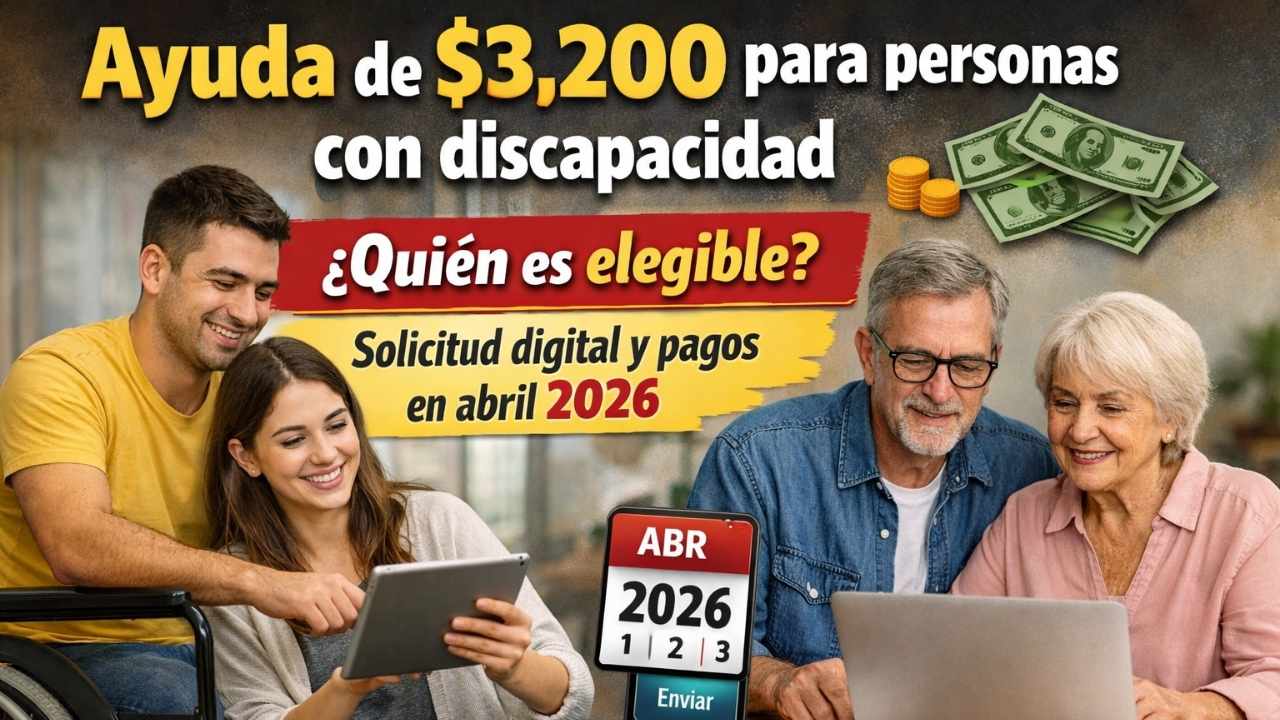 Ayuda de $3,200 para personas con discapacidad — quién es elegible, solicitud digital y pagos en abril 2026
