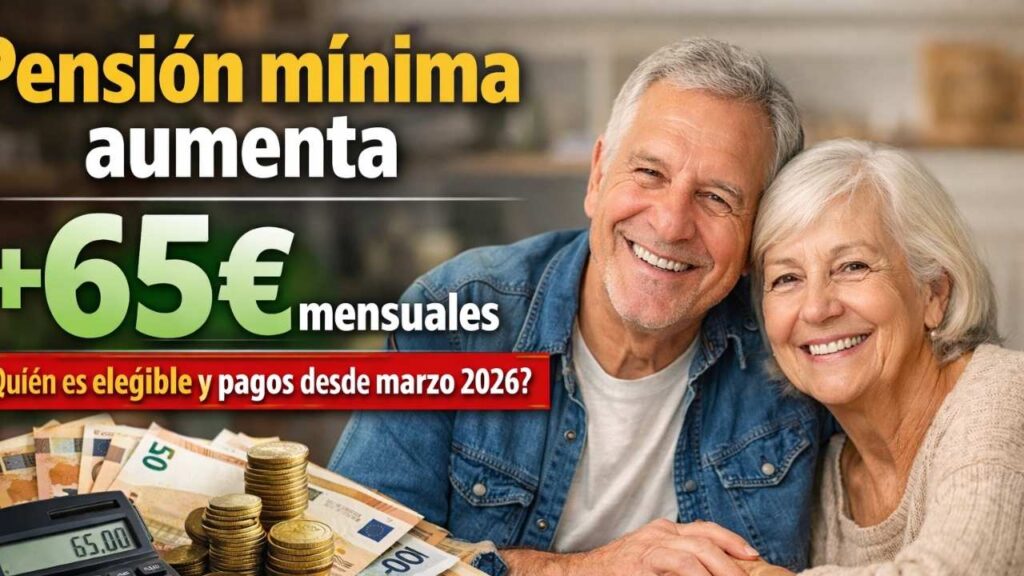 pensión mínima aumenta €65 mensuales — quién es elegible y pagos desde marzo 2026