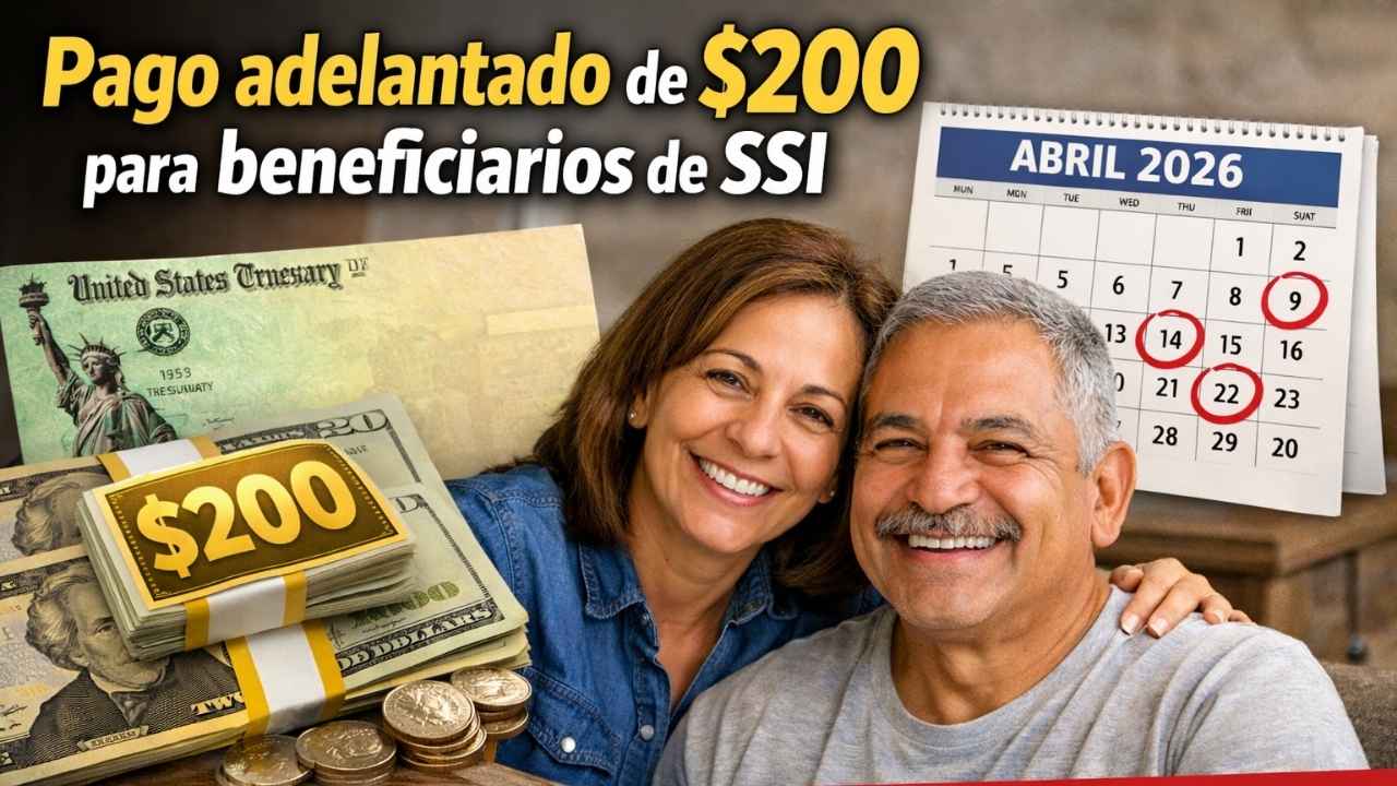 pago adelantado de $200 para beneficiarios de SSI — cómo inscribirse y calendario de abril 2026