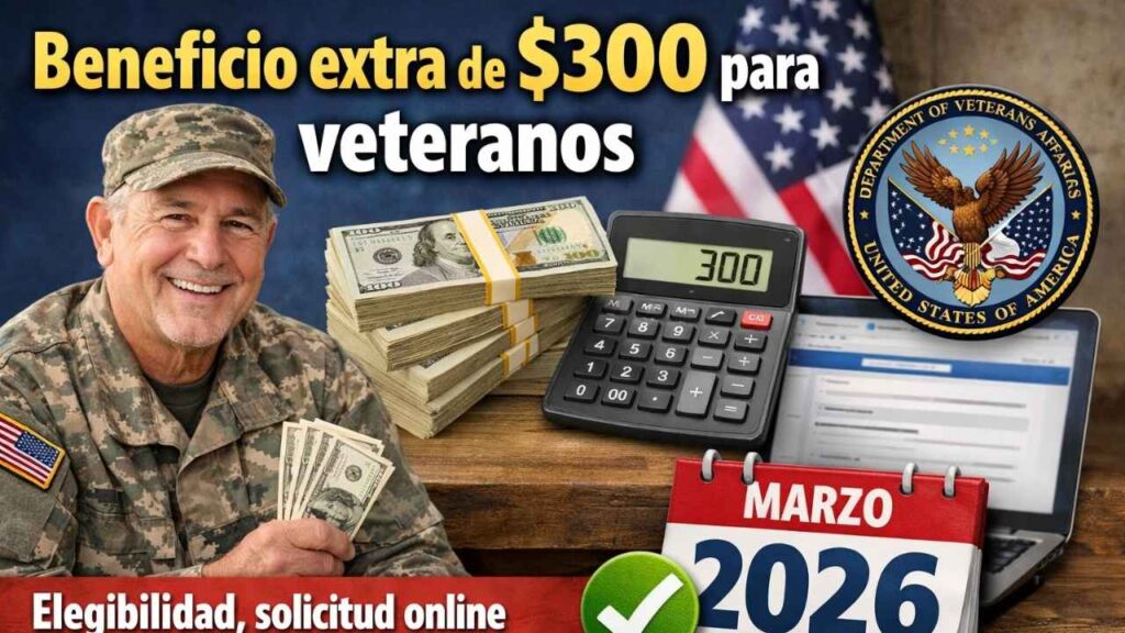 Beneficio extra de $300 para veteranos — elegibilidad, solicitud online y pagos confirmados en marzo 2026