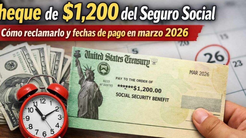 cheque de $1,200 del Seguro Social — cómo reclamarlo y fechas de pago en marzo 2026
