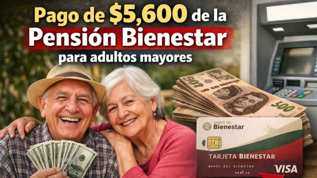 pago de $5,600 de la Pensión Bienestar para adultos mayores — requisitos, cómo inscribirse y depósitos en marzo 2026