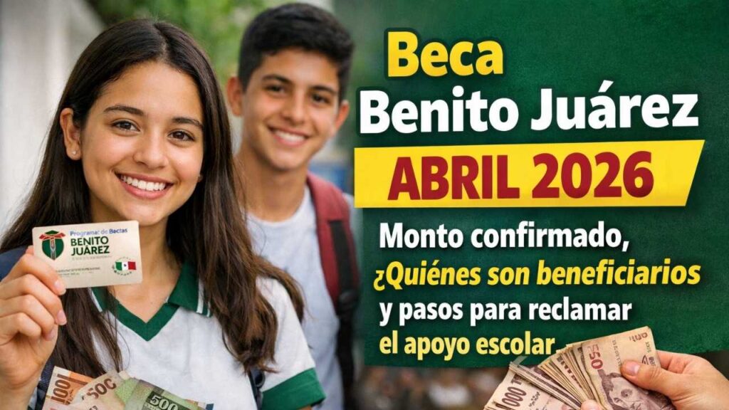 Beca Benito Juárez abril 2026: monto confirmado, quiénes son beneficiarios y pasos para reclamar el apoyo escolar