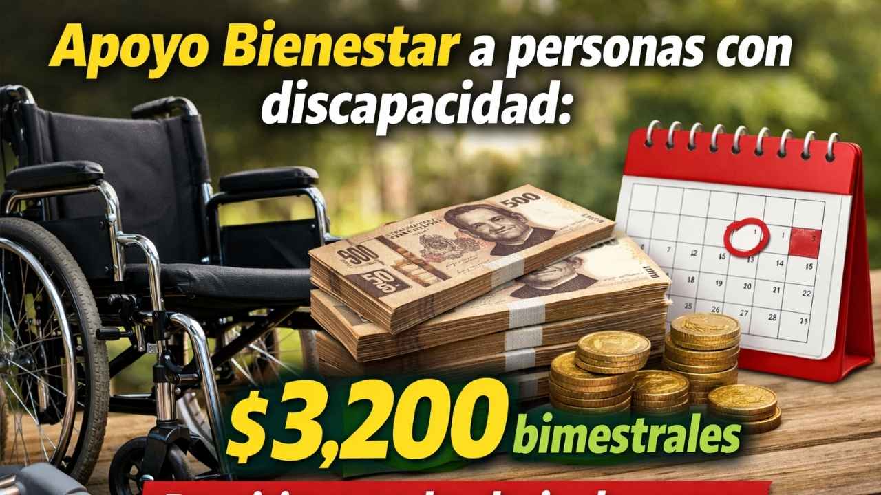 Apoyo Bienestar a personas con discapacidad: $3,200 bimestrales, requisitos y calendario de pagos