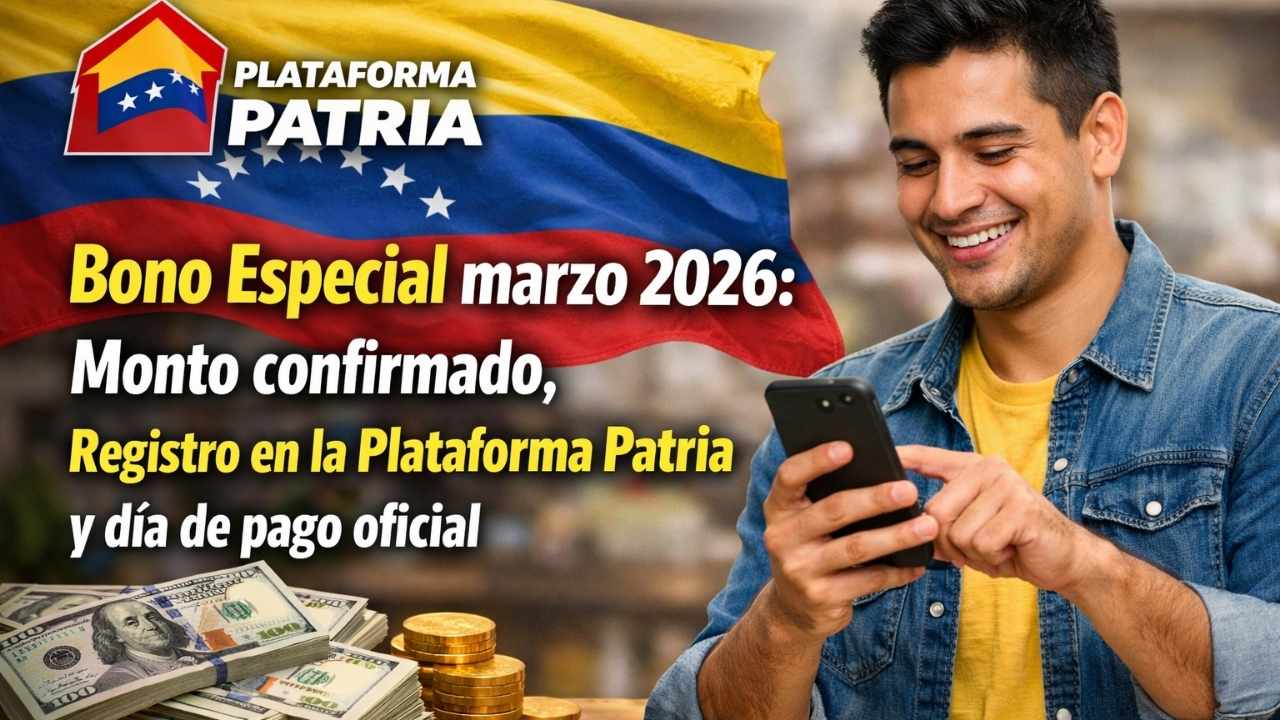 Bono Especial marzo 2026: monto confirmado, registro en la plataforma Patria y día de pago oficial