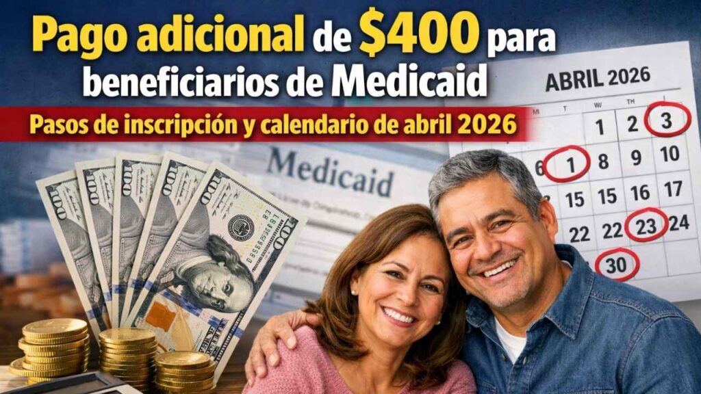 Pago adicional de $400 para beneficiarios de Medicaid — pasos de inscripción y calendario de abril 2026