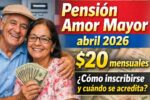 Pensión Amor Mayor abril 2026: $20 mensuales, cómo inscribirse y cuándo se acredita