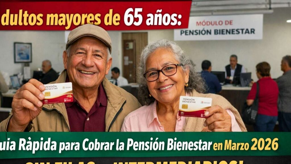 Adultos mayores de 65 años: guía rápida para cobrar la Pensión Bienestar en marzo 2026 sin filas ni intermediarios