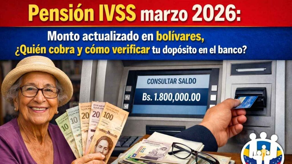 Pensión IVSS marzo 2026: monto actualizado en bolívares, quién cobra y cómo verificar tu depósito en el banco