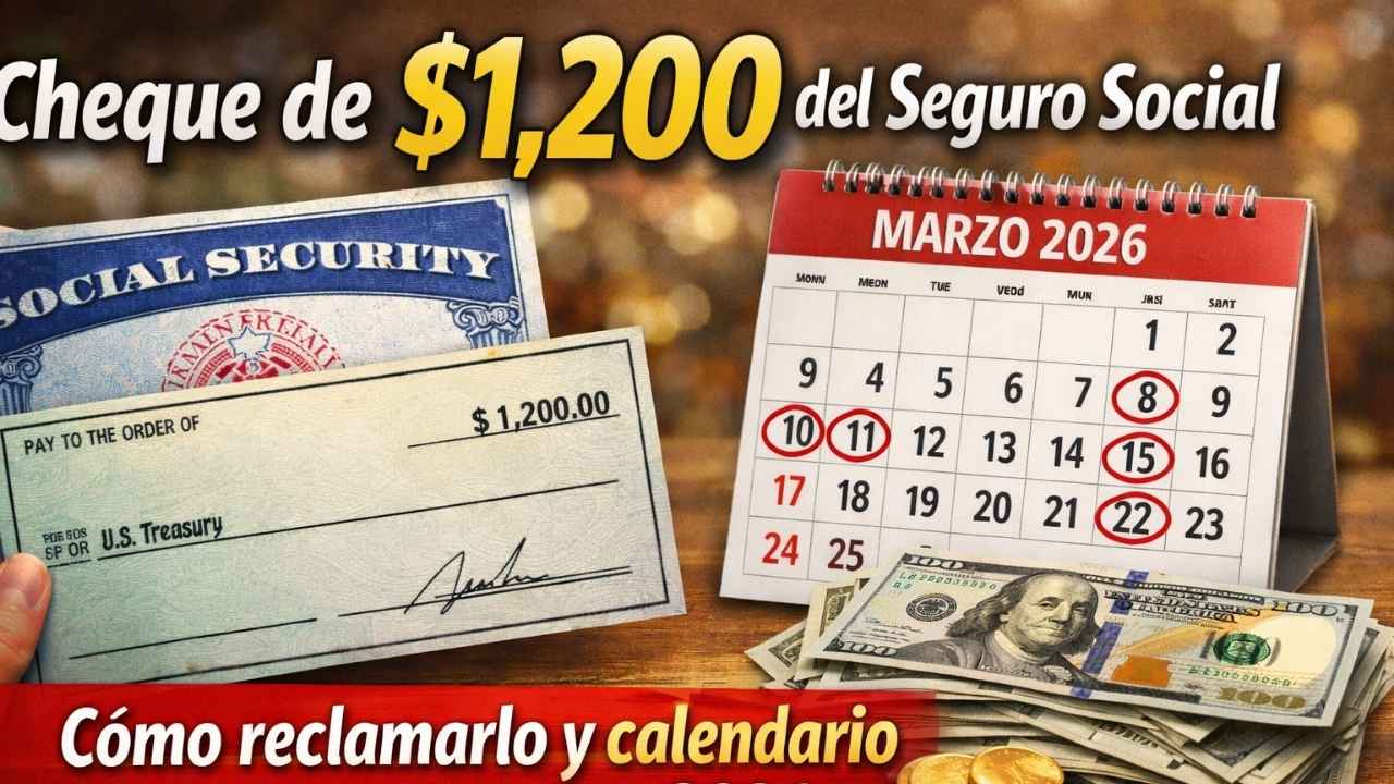 cheque de $1,200 del Seguro Social — cómo reclamarlo y calendario de pagos en marzo 2026