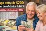 Pago extra de $200 para beneficiarios del GIS — elegibilidad y fechas de abril 2026