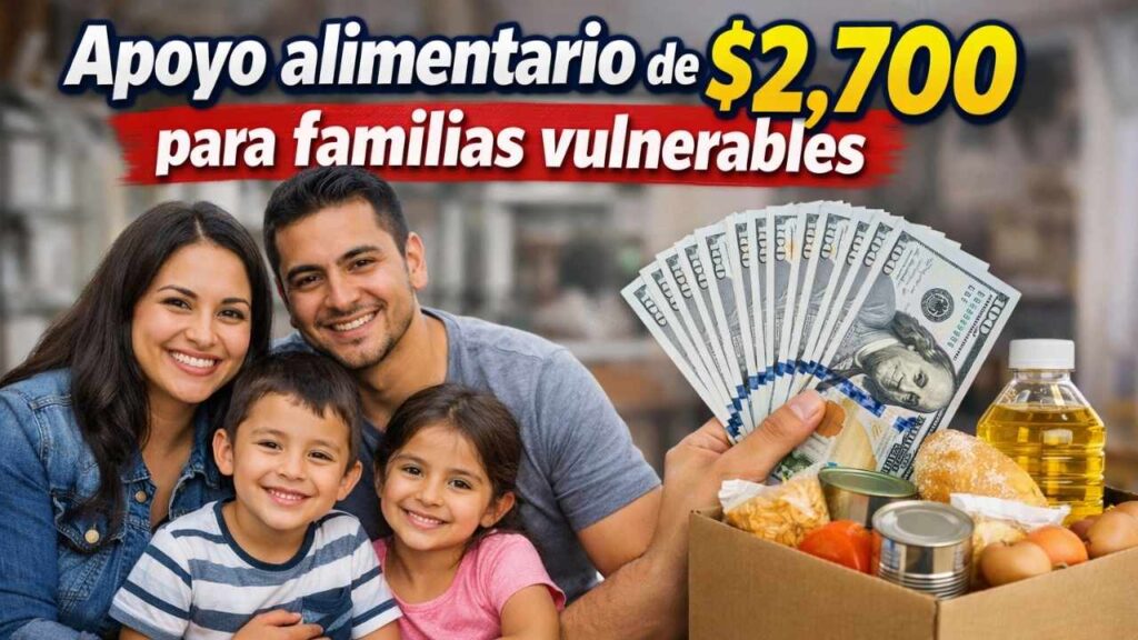 Apoyo alimentario de $2,700 para familias vulnerables — requisitos, registro y pagos confirmados en abril 2026