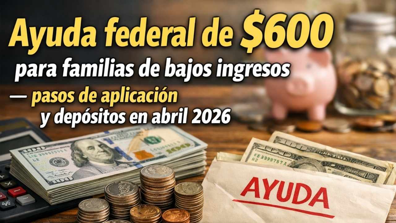 Ayuda federal de $600 para familias de bajos ingresos — pasos de aplicación y depósitos en abril 2026