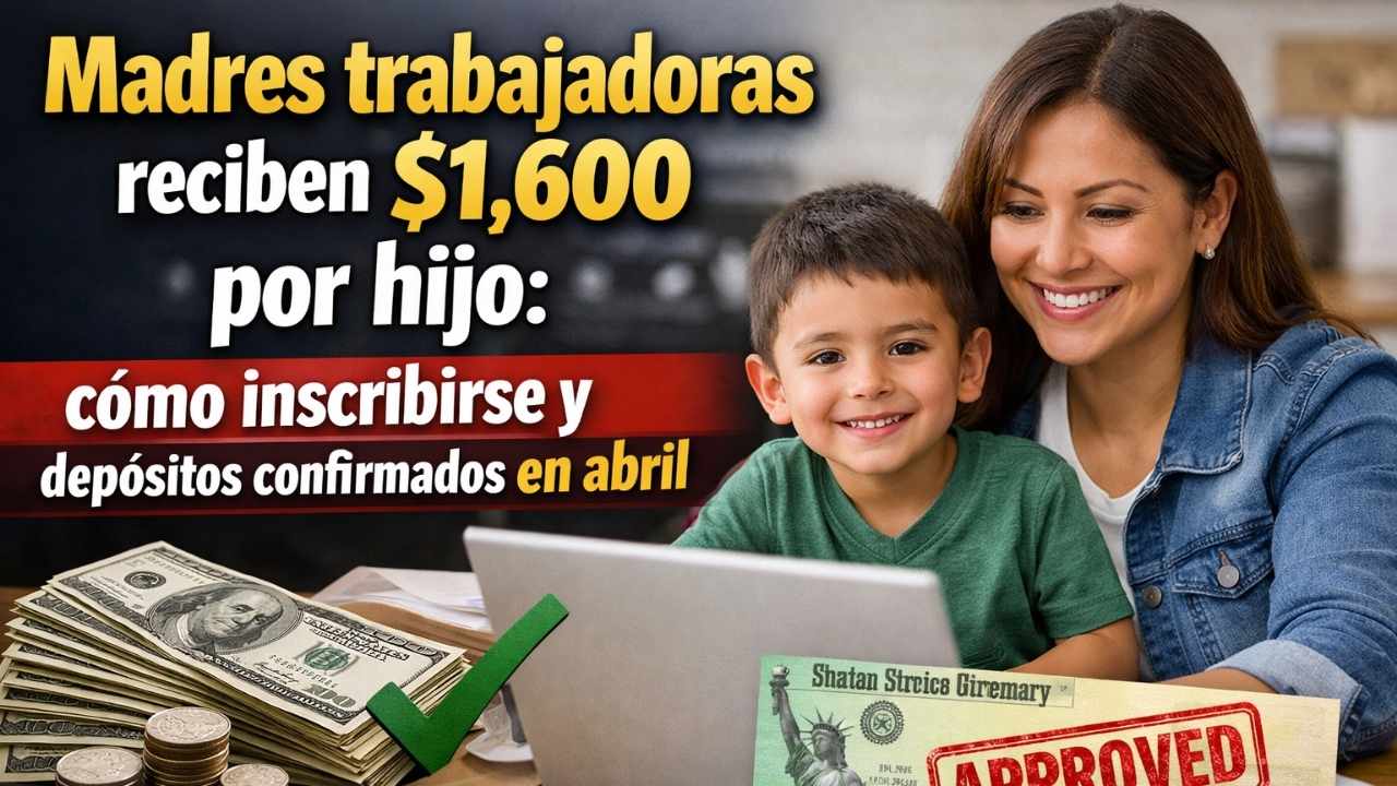 Madres trabajadoras reciben $1,600 por hijo: cómo inscribirse y depósitos confirmados en abril