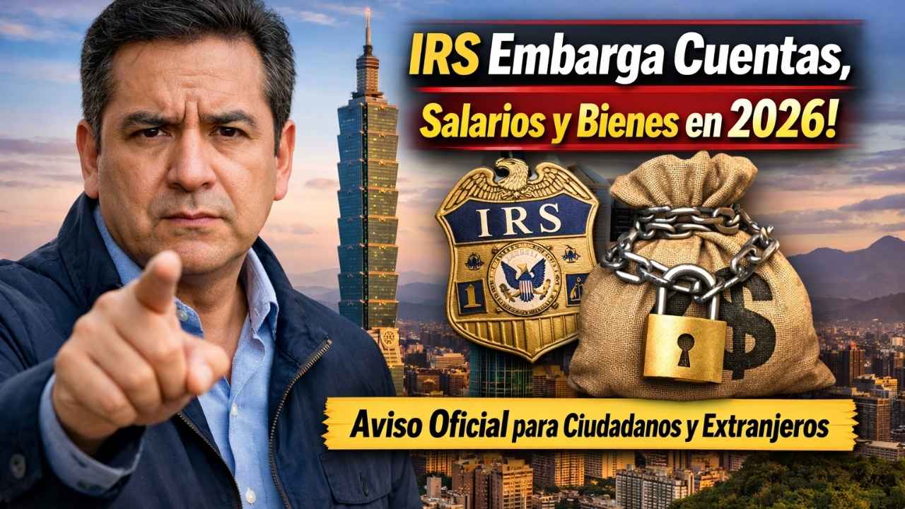 IRS embarga cuentas, salarios y bienes en 2026: aviso oficial para ciudadanos y extranjeros