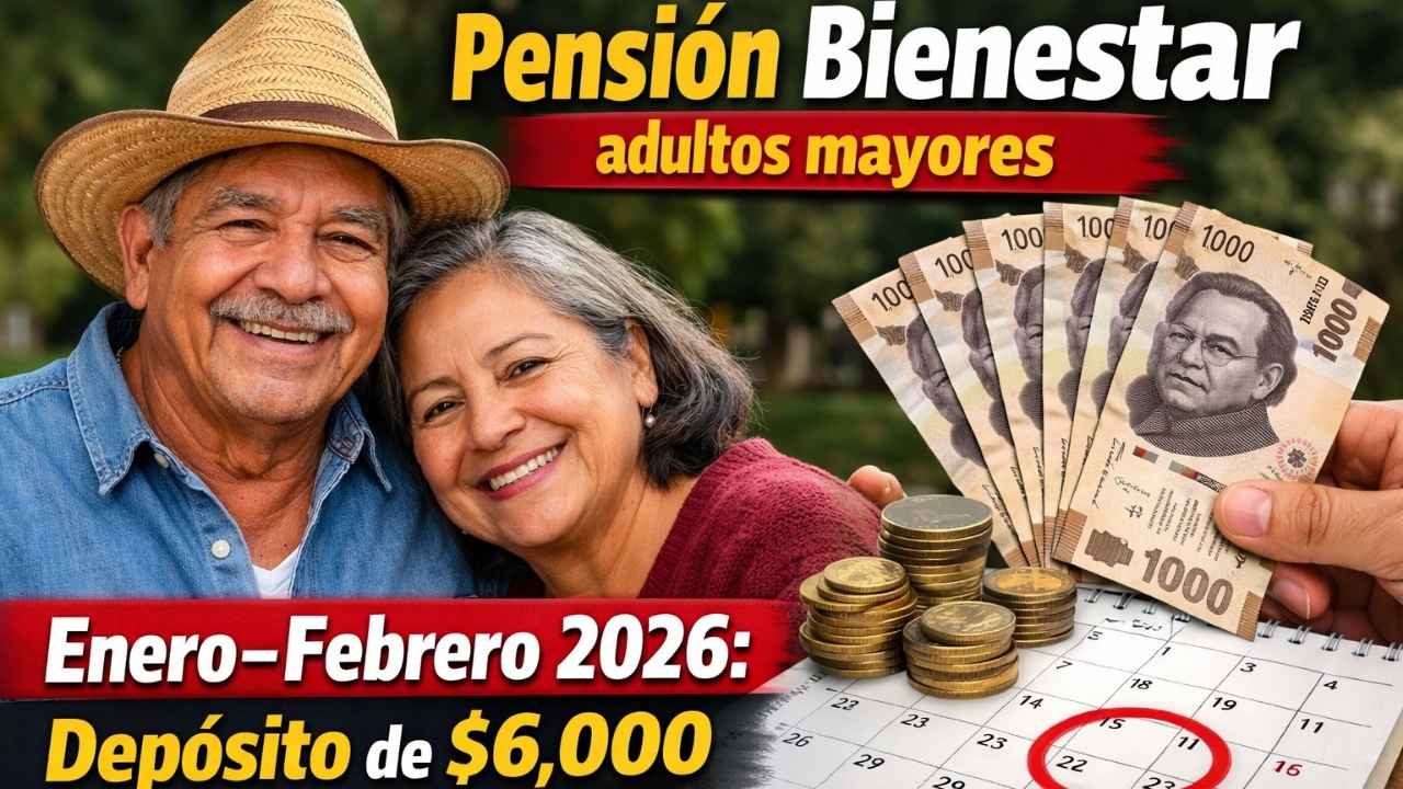 Pensión Bienestar adultos mayores enero–febrero 2026: depósito de $6,000, requisitos y cómo consultar tu fecha de pago confirmada