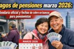 Pagos de pensiones marzo 2026: calendario oficial y fechas de cobro en bancos para pensionistas