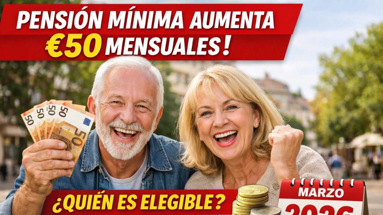pensión mínima aumenta €50 mensuales — quién es elegible y pagos desde marzo 2026