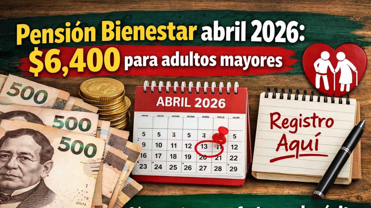 Pensión Bienestar abril 2026: $6,400 para adultos mayores, cómo registrarse y fechas de depósito