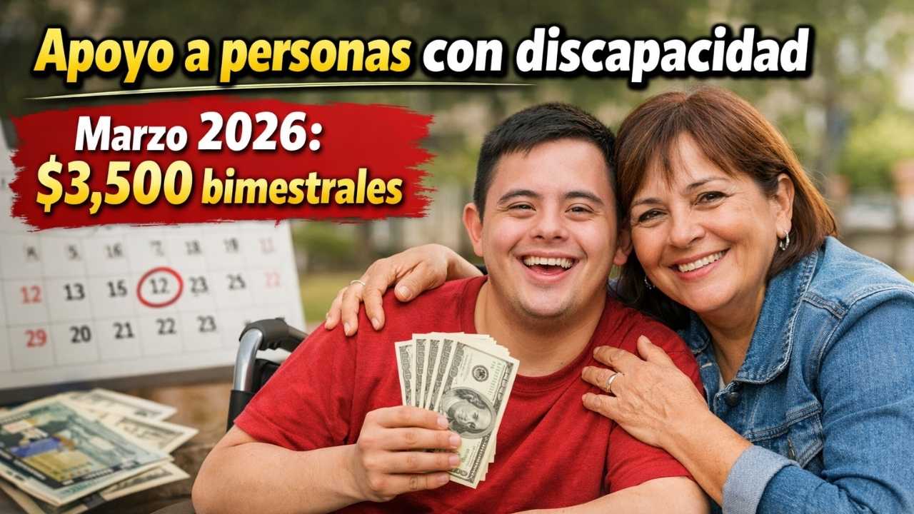 Apoyo a personas con discapacidad marzo 2026: $3,500 bimestrales, requisitos y calendario oficial