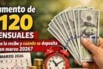 aumento de $120 mensuales — quién lo recibe y cuándo se deposita en marzo 2026