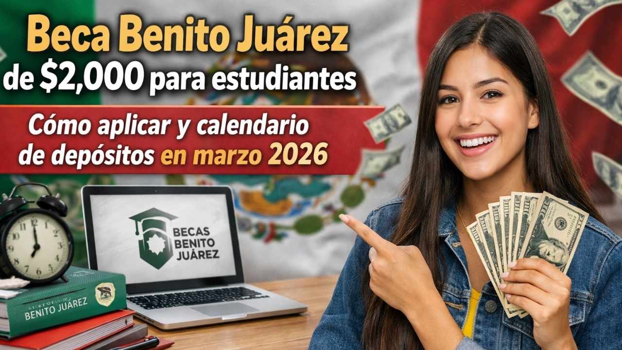 Beca Benito Juárez de $2,000 para estudiantes — cómo aplicar y calendario de depósitos en marzo 2026